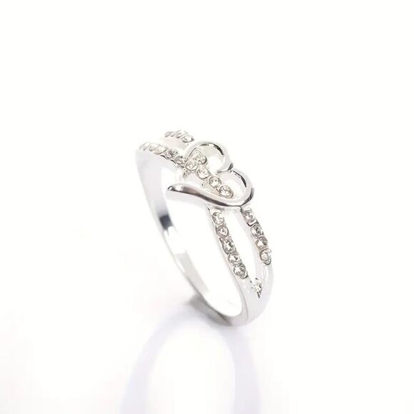 New - Infinity Heart Rhinestones Promise Ring - Size 9 - Picture 8 of 10